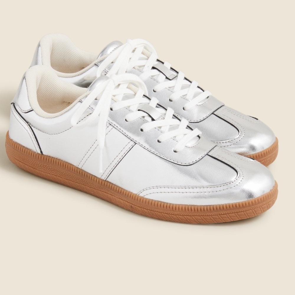 J. Crew Silver and White Women's Sneakers NWT  $168